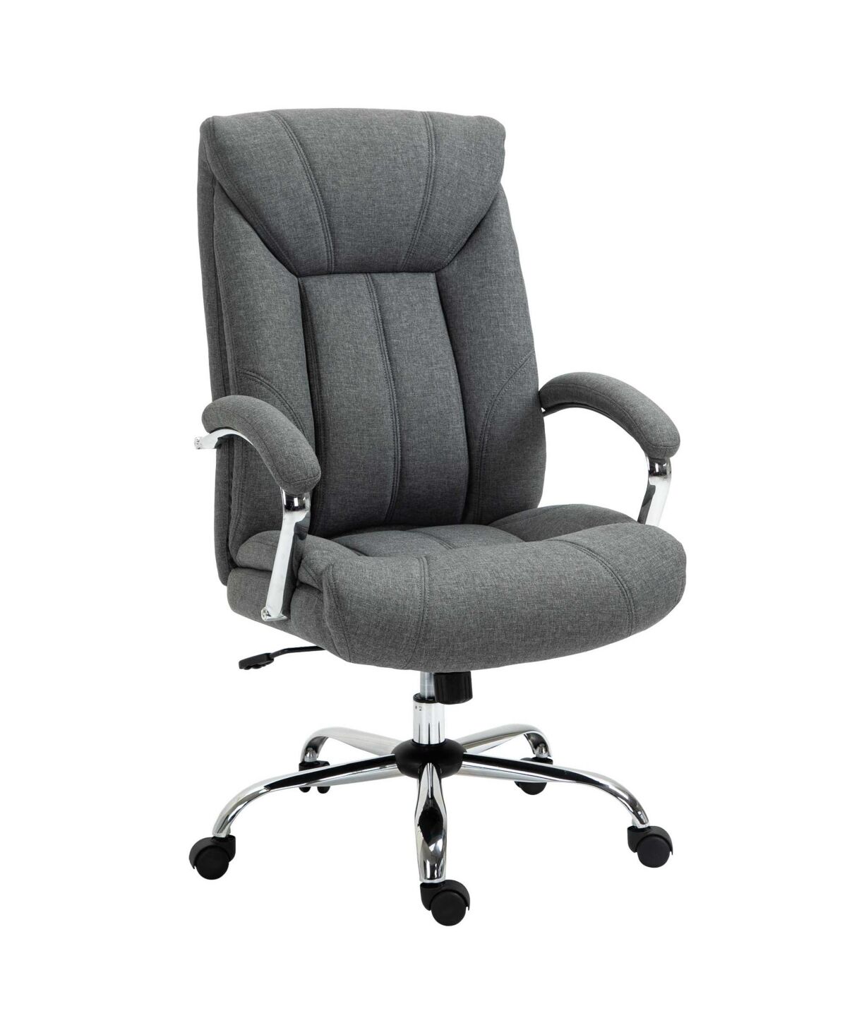 Vinsetto Adjustable Home Office Chair, Computer Desk Chair w/ Padded Seat, Grey - Grey