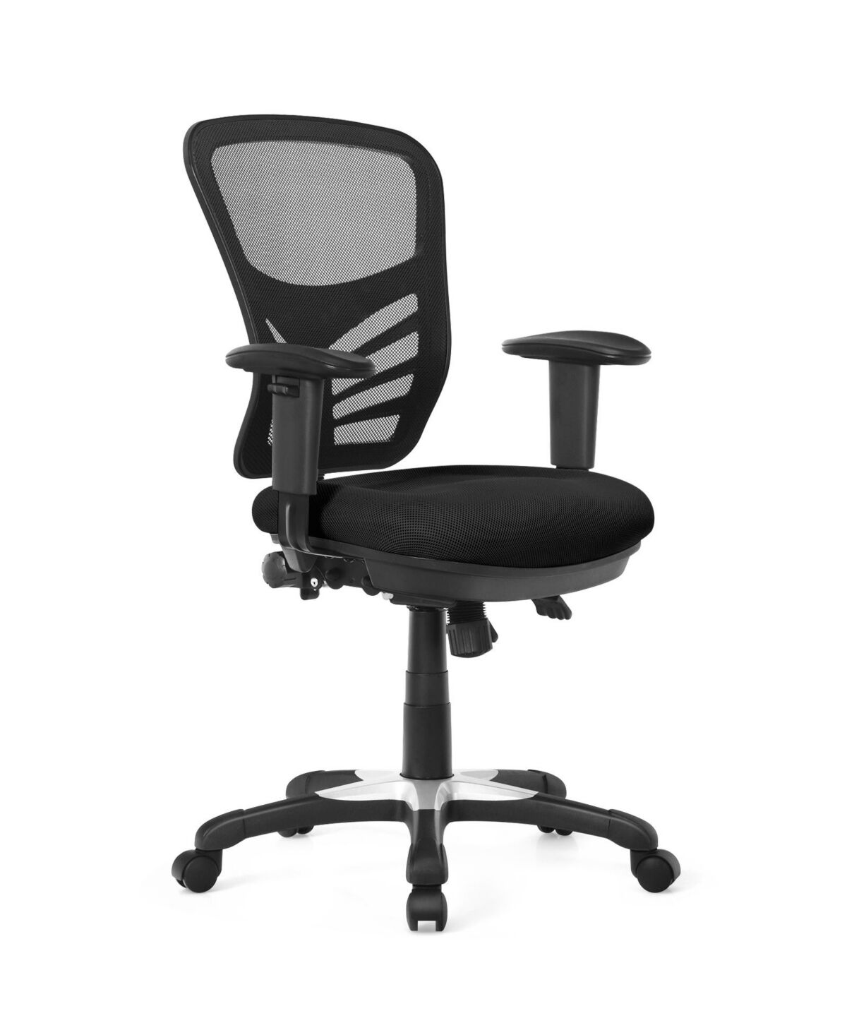 Slickblue Ergonomic Mesh Office Chair with Adjustable Back Height and Armrests - Black