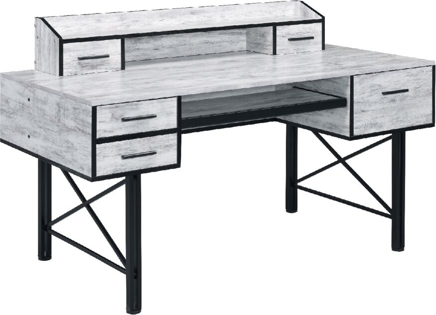 Acme Furniture Safea Computer Desk - Classic White and Black Finish