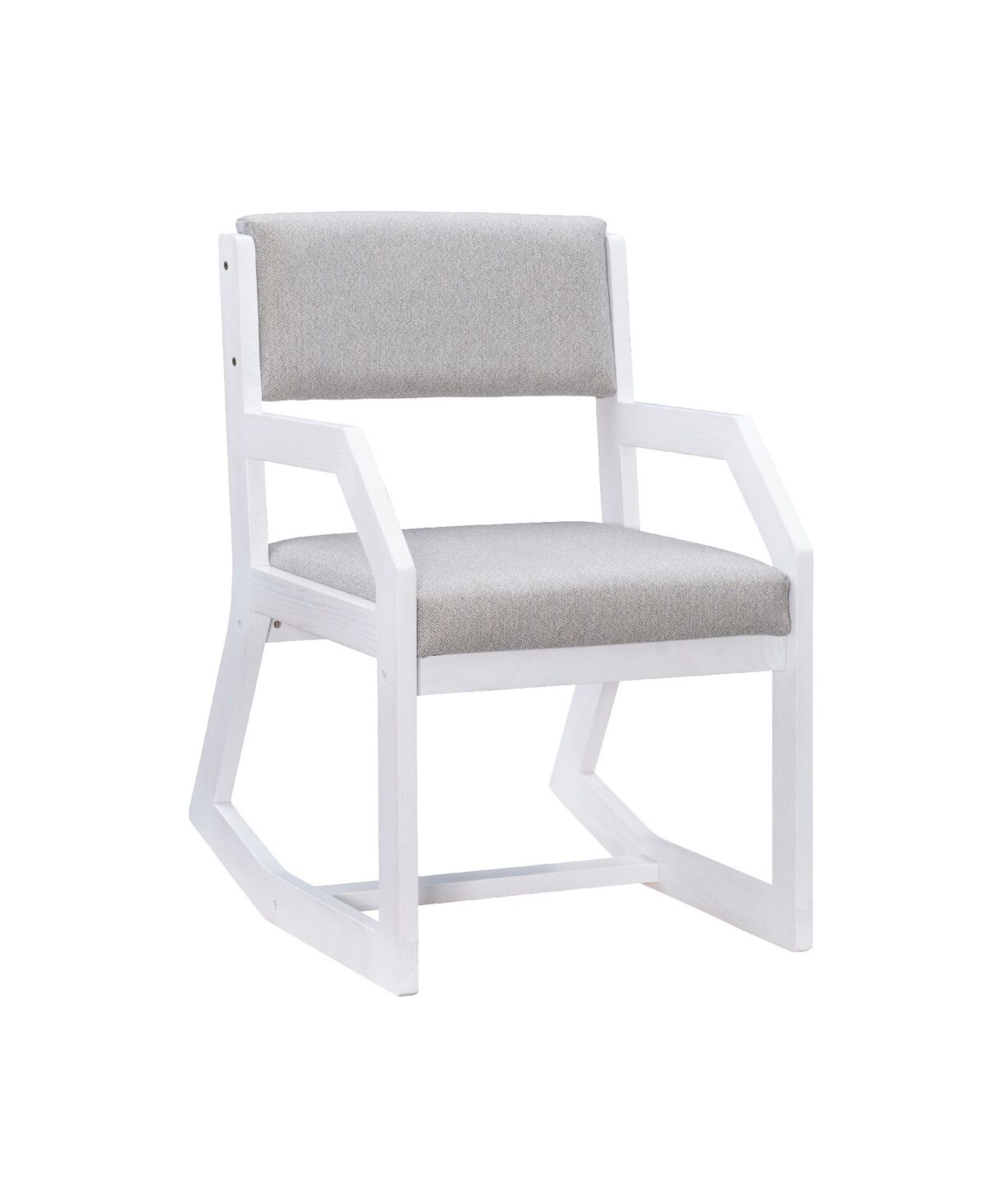 Linon Home Decor Alles 2-Position Sled Base Accent Chair - White, Light Gray