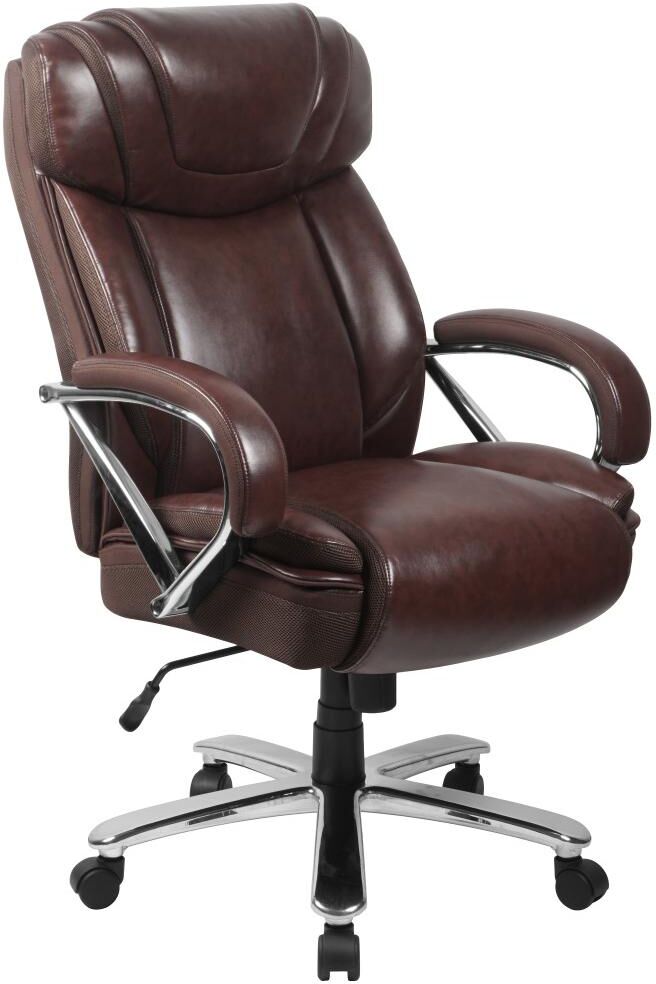 Emma+oliver 500 Lb. Big & Tall Leathersoft Executive Ergonomic Office Chair With Wide Seat - Brown