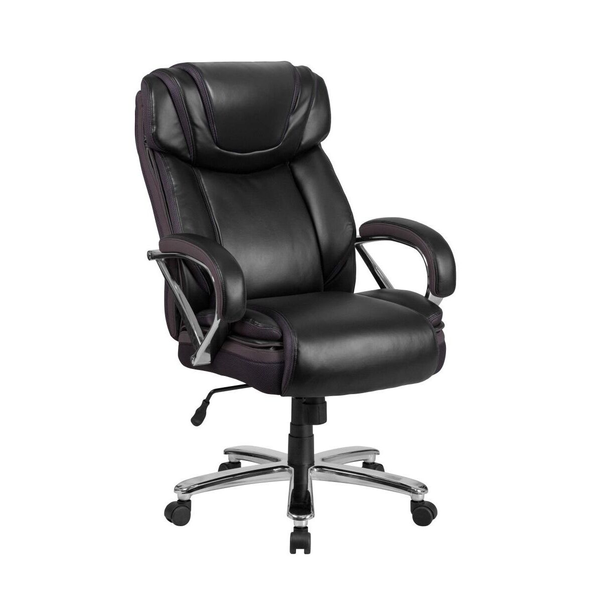 Emma+oliver 500 Lb. Big & Tall Leathersoft Executive Ergonomic Office Chair With Wide Seat - Black