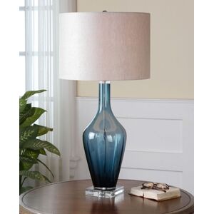 Uttermost Hagano Blue Glass Table Lamp - Open Misce