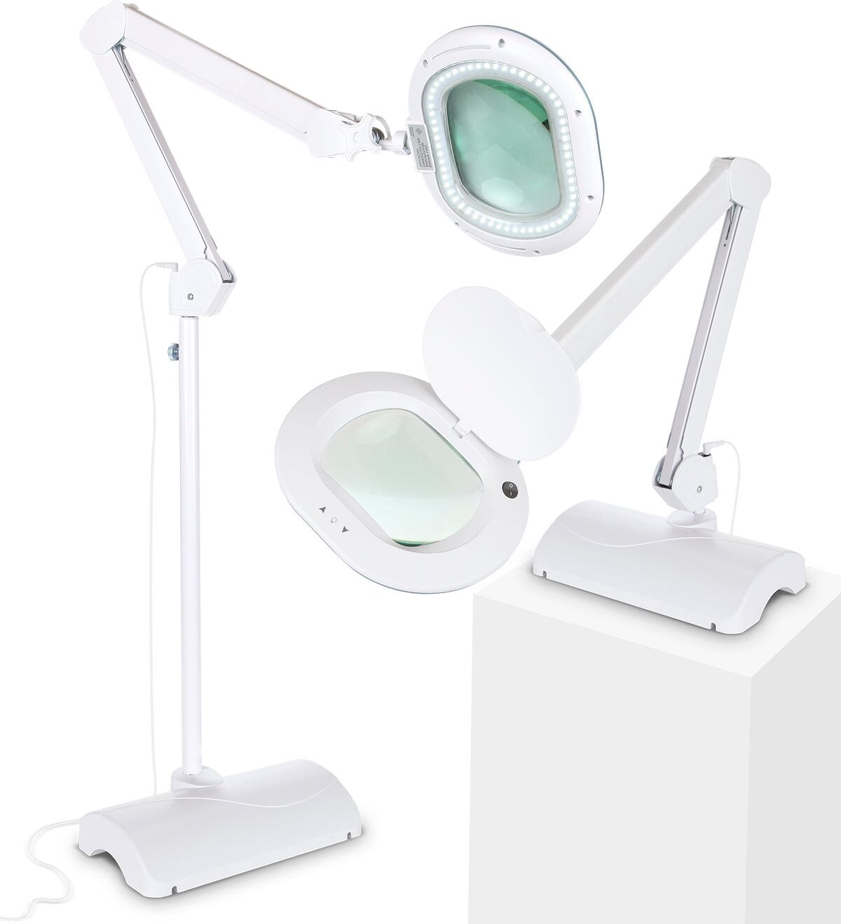 Brightech Lightview Pro Led 2-in-1 Magnifier Floor & Desk Lamp Combo - (2.25x) 5 Diopter - White