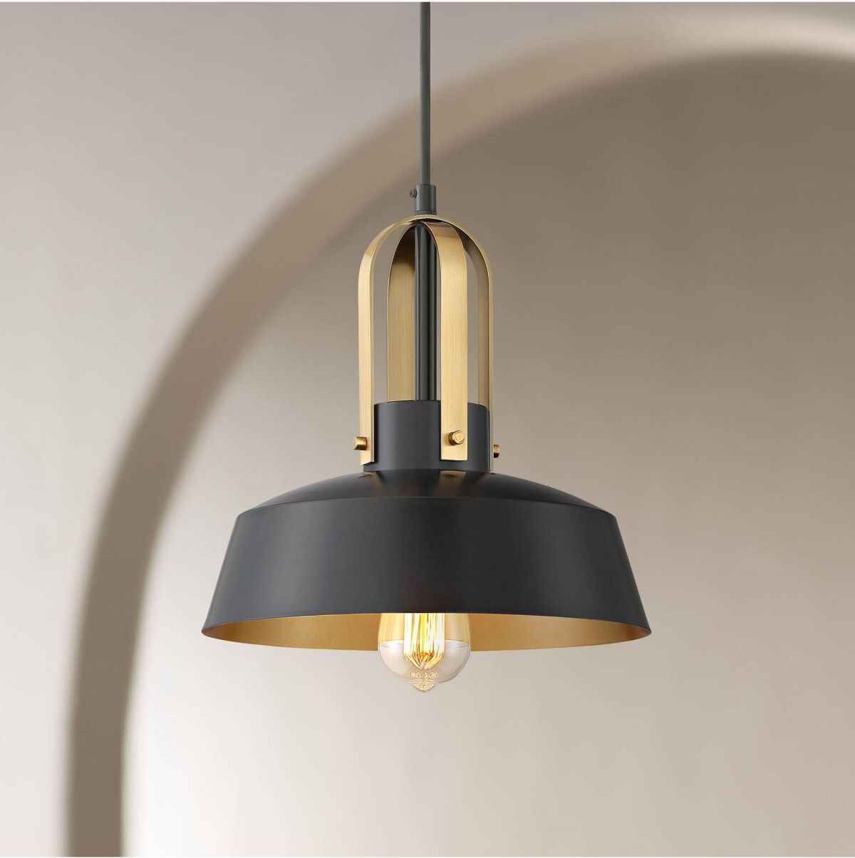 Possini Euro Design Harmonic Black Warm Brass Mini Pendant Lighting Fixture 12