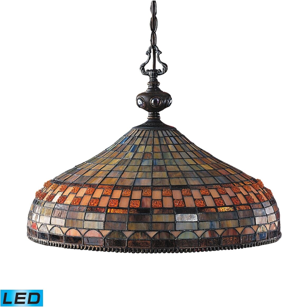 Macy's Jewelstone 3-Light Pendant in Classic Bronze - Led, 800 Lumens (2400 Lumens Total) with Full Scale Dimming Range - Bronze