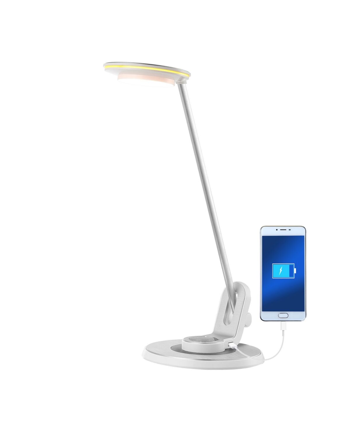 Jonathan Y Dixon Aluminum Contemporary Minimalist Adjustable Dimmable Usb Chargning Led Task Lamp - Silver-tone