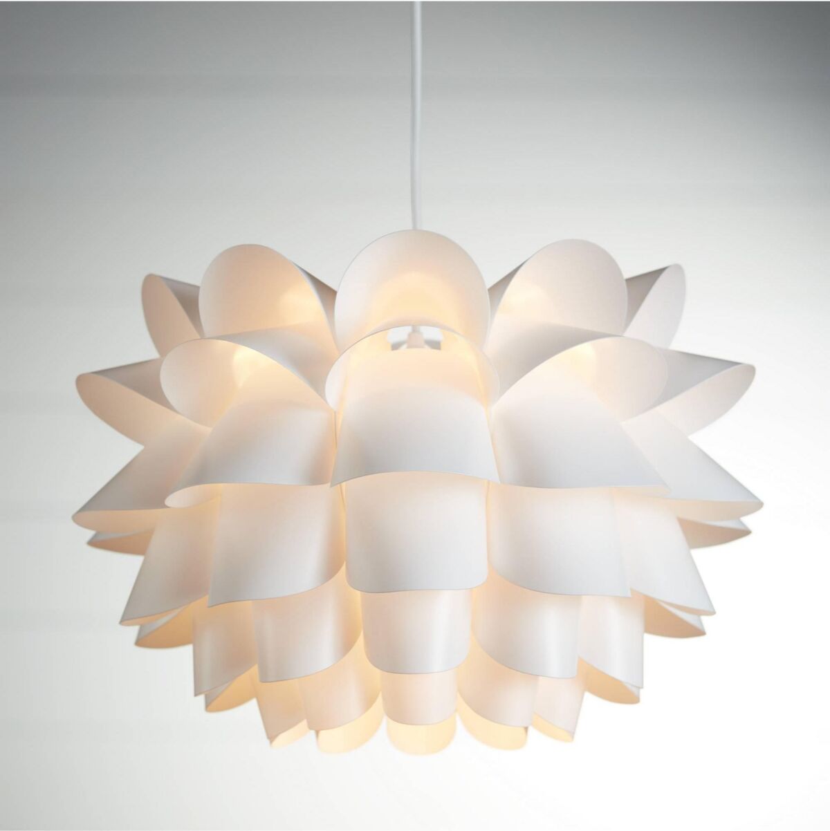 Possini Euro Design White Flower Hanging Pendant Lighting Fixture 19 1/2