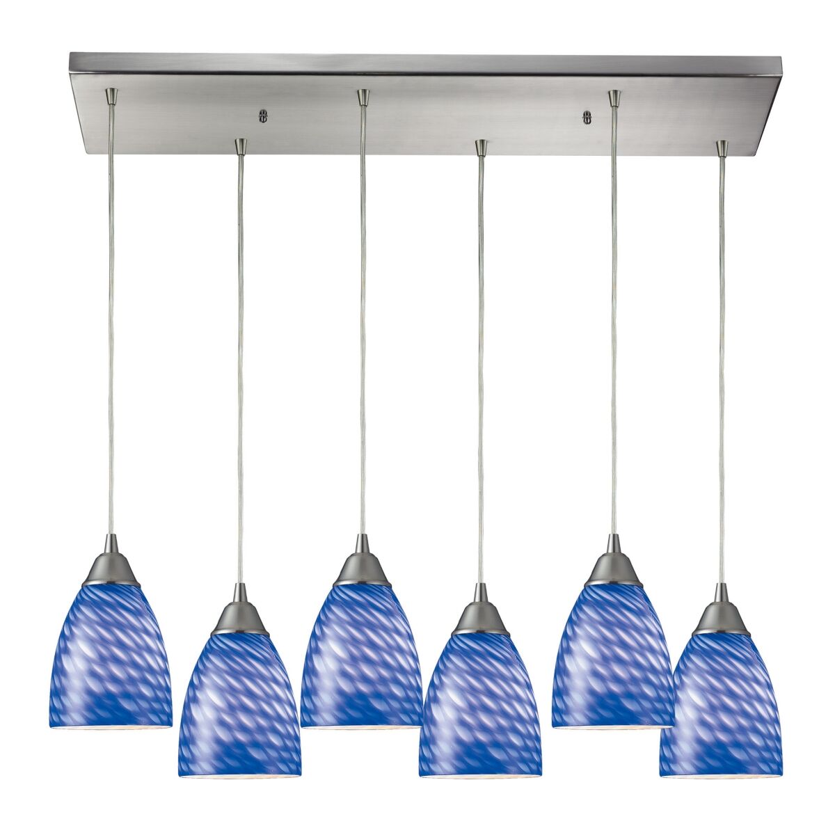 Macy's Arco Baleno 6- Light Pendant in Satin Nickel - Silver