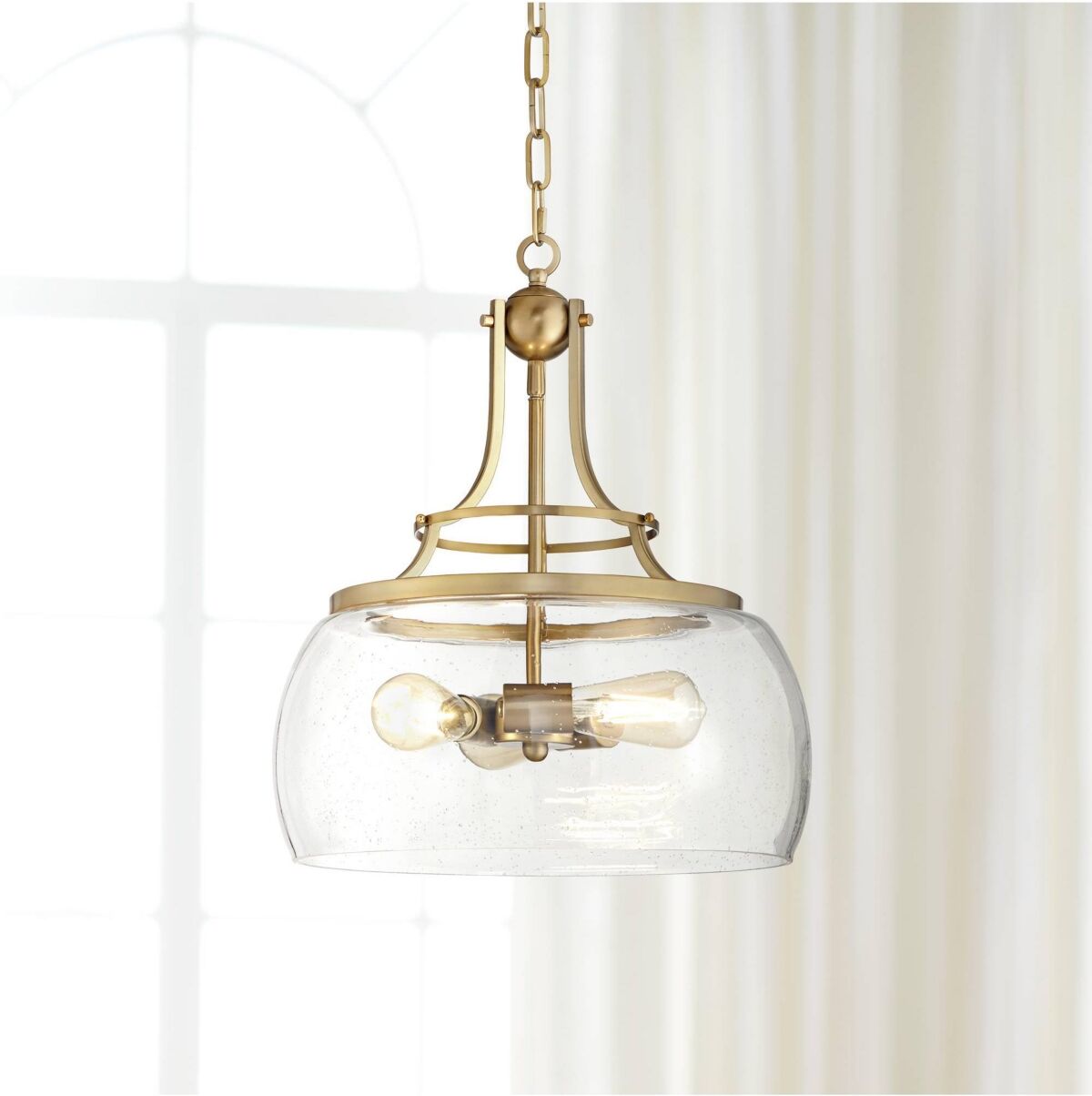 Franklin Iron Works Charleston Warm Brass Pendant Chandelier 16