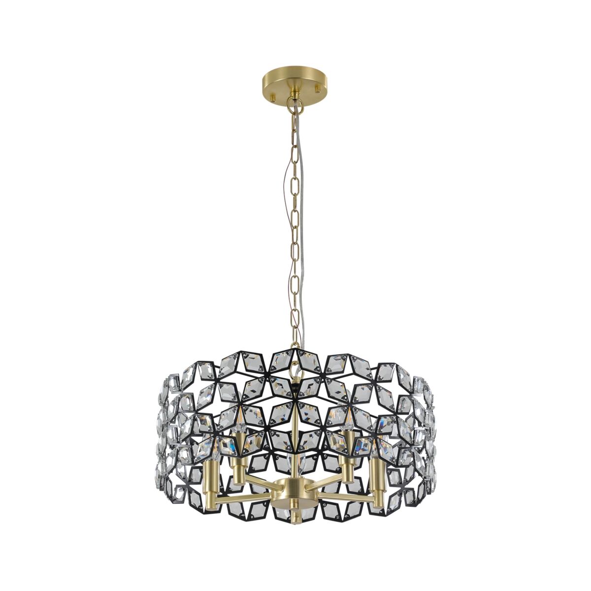 Simplie Fun Modern Crystal Chandelier for Living-Room Round Cristal Lamp Luxury Home Decor Light Fixture - Gold