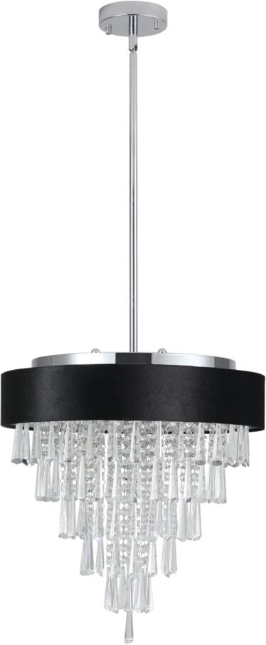 Simplie Fun Modern Crystal Chandelier for Living-Room Round Cristal Lamp Luxury Home Decor Light Fixture - Black