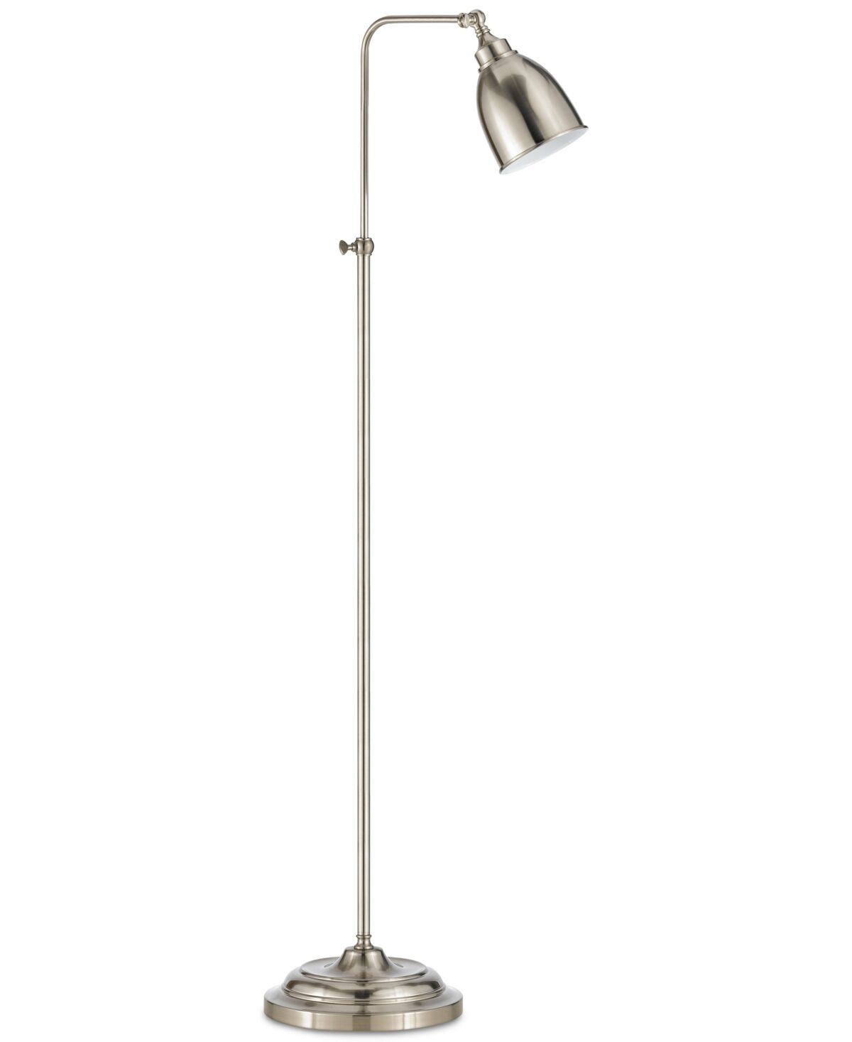 Cal Lighting Pharmacy Floor Lamp with Adjustable Pole - Brushed Steel