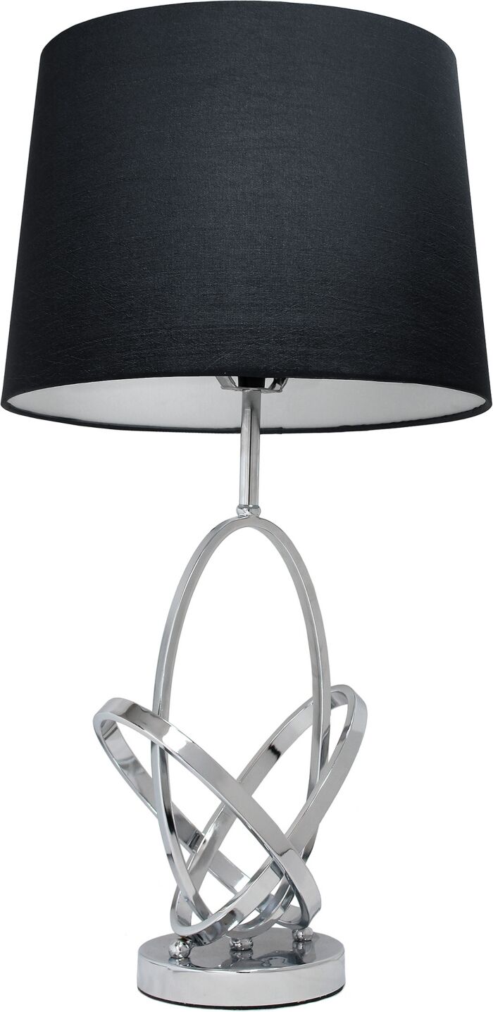 All The Rages Elegant Designs Mod Art Polished Chrome Table Lamp with Black Shade - Chrome