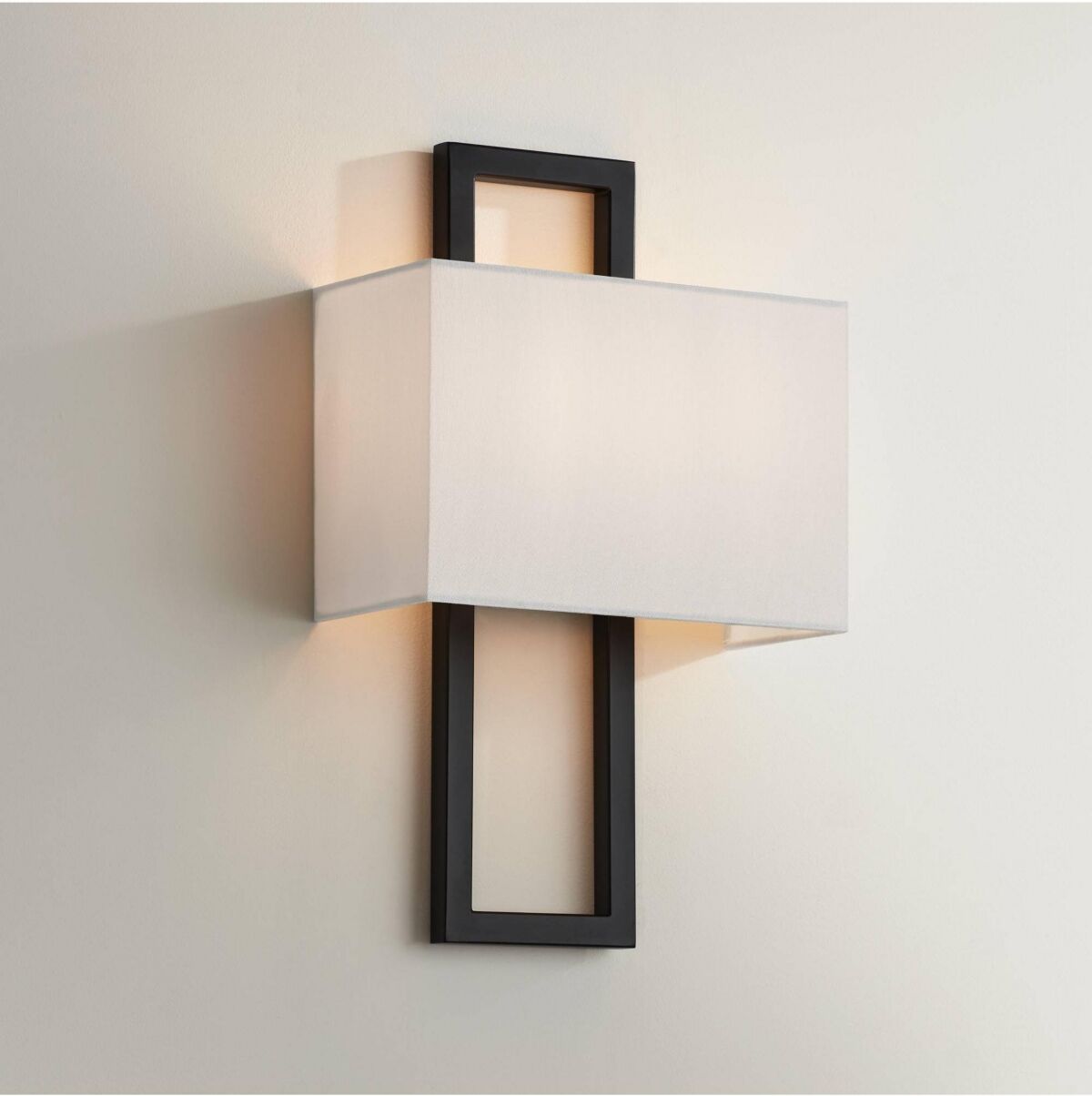 Possini Euro Design Modena Modern Art Deco Wall Sconce Lighting Black Hardwired 15 1/2