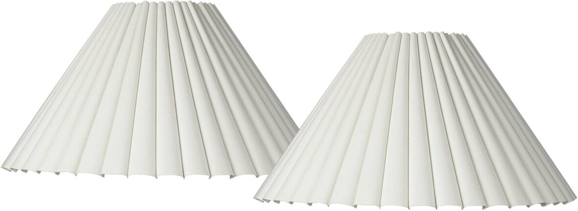 Springcrest Set of 2 Box Pleat Empire Lamp Shades Antique White Large 7