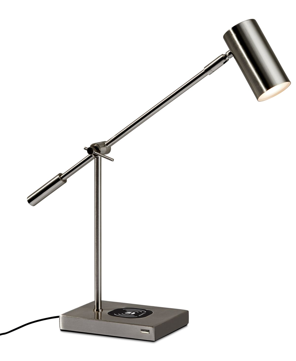 Adesso Collette Led Desk Lamp with Wireless Air Charger & Usb Port - Brushed Steel