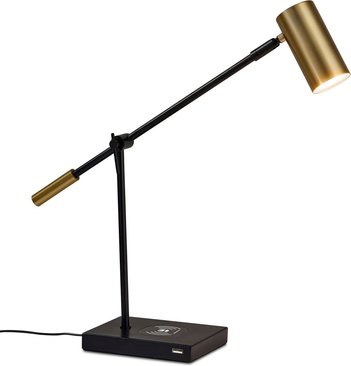 Adesso Collette Led Desk Lamp with Wireless Air Charger & Usb Port - Black