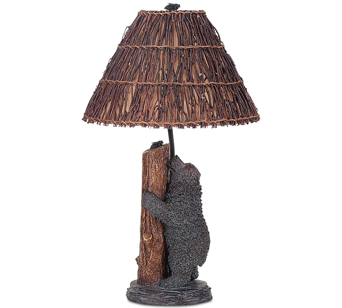 Cal Lighting Resin Bear Honey Bee Table Lamp - Antique Bronze