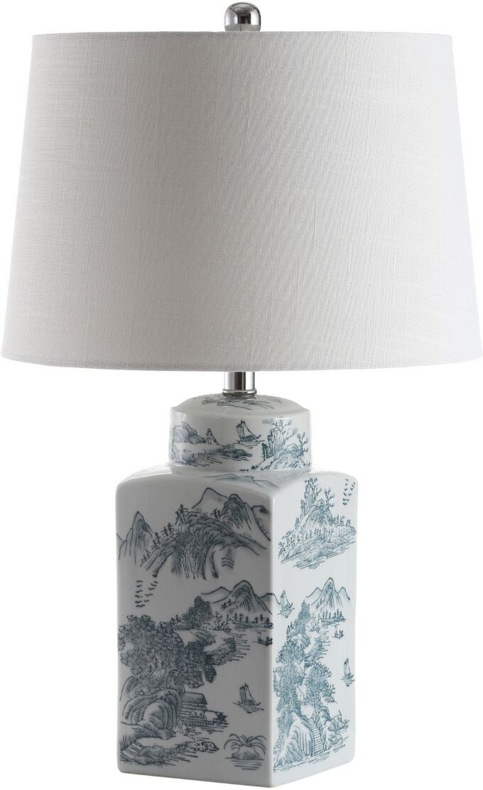 Jonathan Y Audrey Chinoiserie Led Table Lamp - Blue