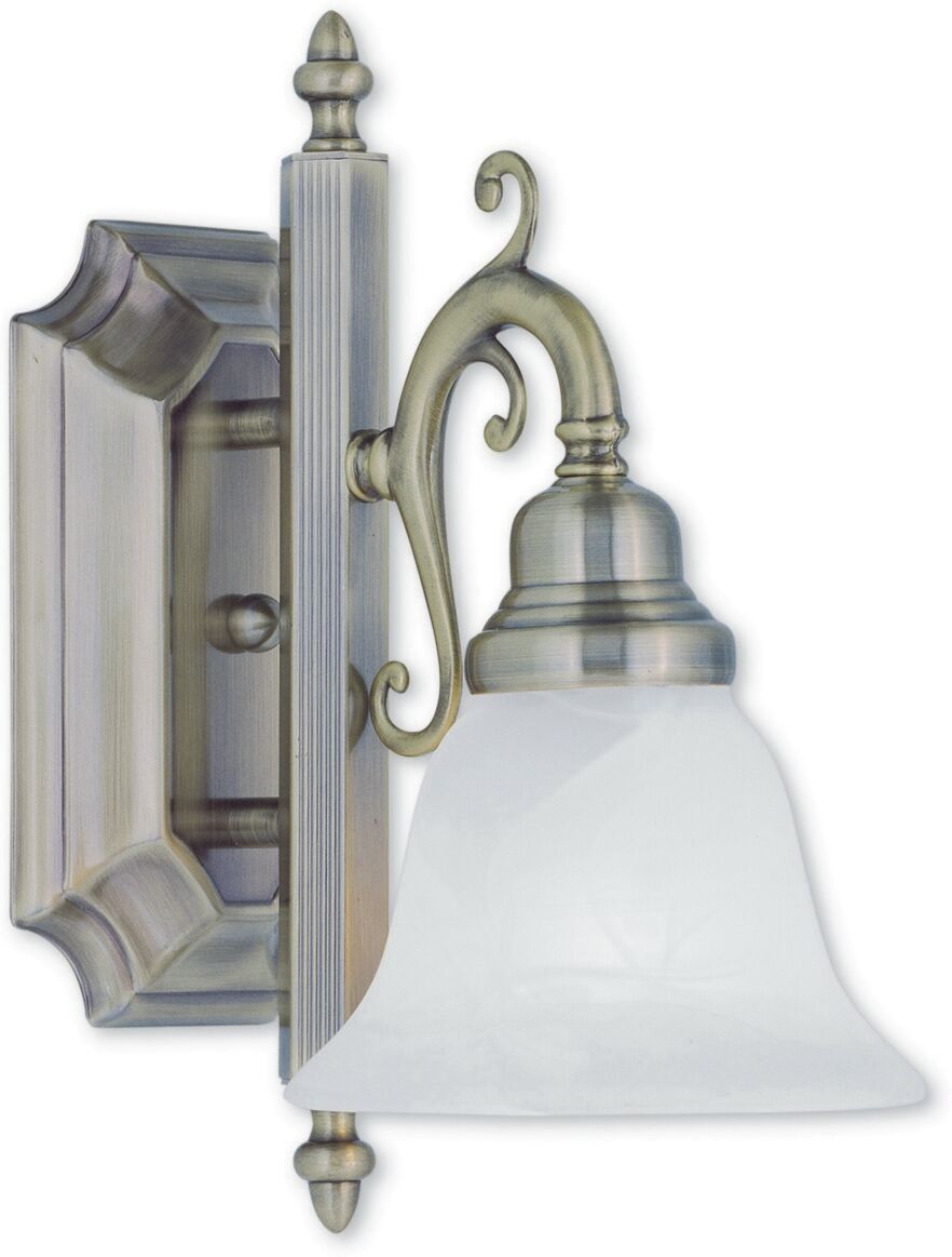 Livex French Regency 1-Light Bath Vanity Fixture - Antique Brass