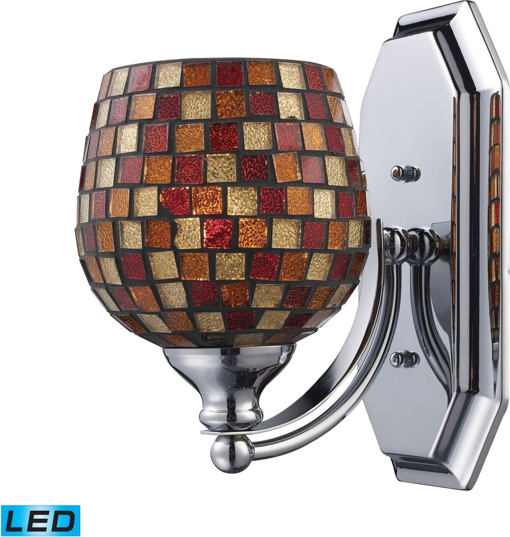 Macy's 1 Light Vanity in Polished Chrome and Multi Mosaic Glass - Led Offering Up To 800 Lumens (60 Watt Equivalent) - Chrome