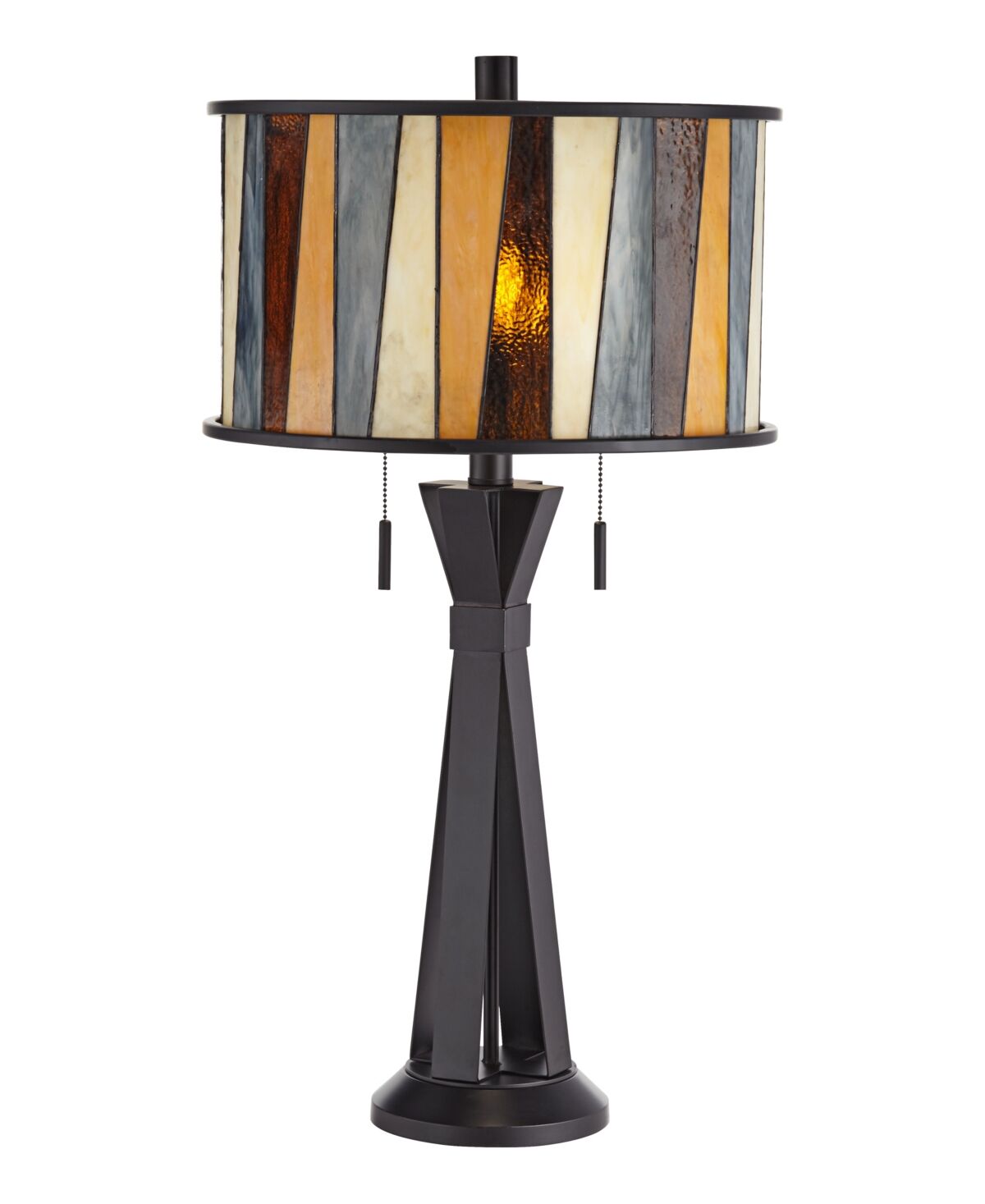 Pacific Coast Table Lamp with Art Glass - Matte Black