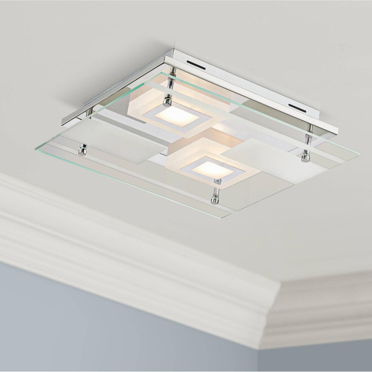 Possini Euro Design Reese Modern Close To Ceiling Light Flush Mount Fixture 13 1/2