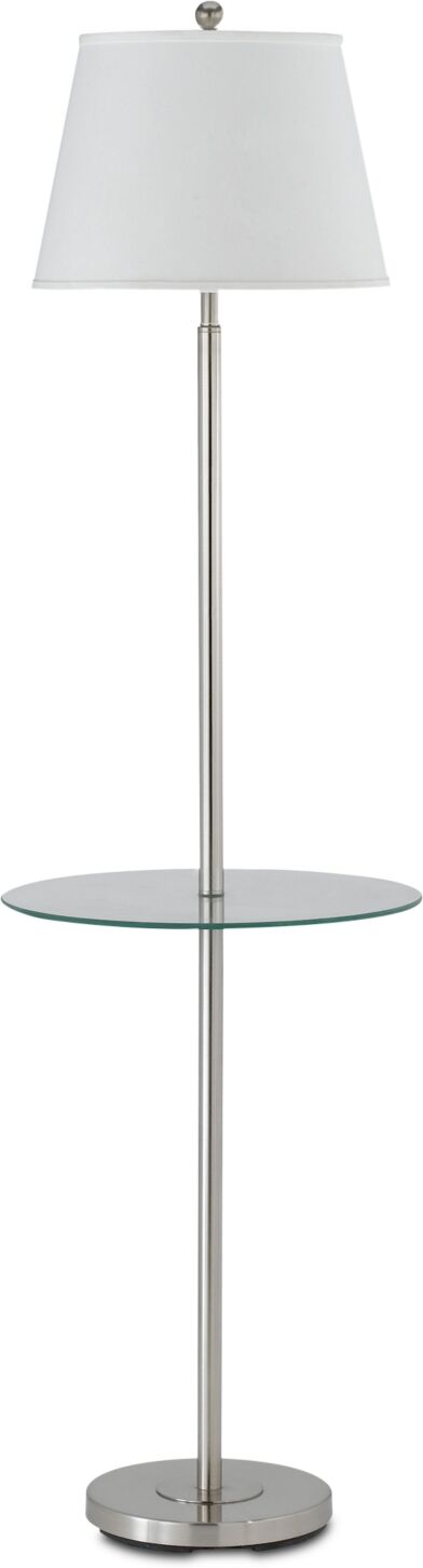 Cal Lighting Andros Floor Lamp with Glass Tray - Brushed Steel