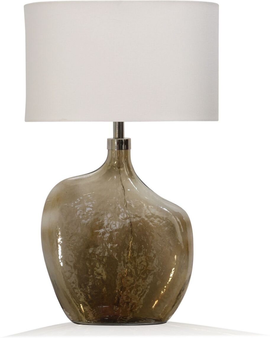 Stylecraft Home Collection Amber Art Glass Base Table Lamp - Off White