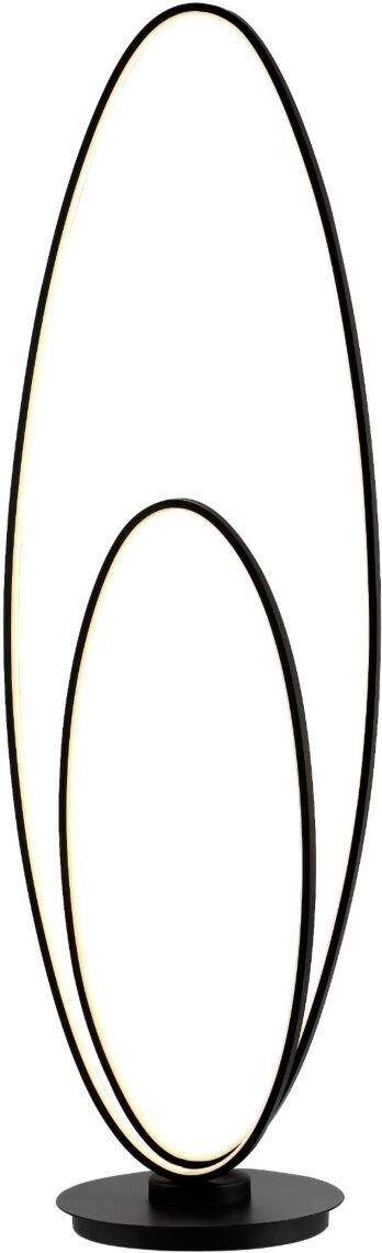 Jonathan Y Calder Modern Contemporary Oval Dimmable Integrated Led Floor Lamp - Black