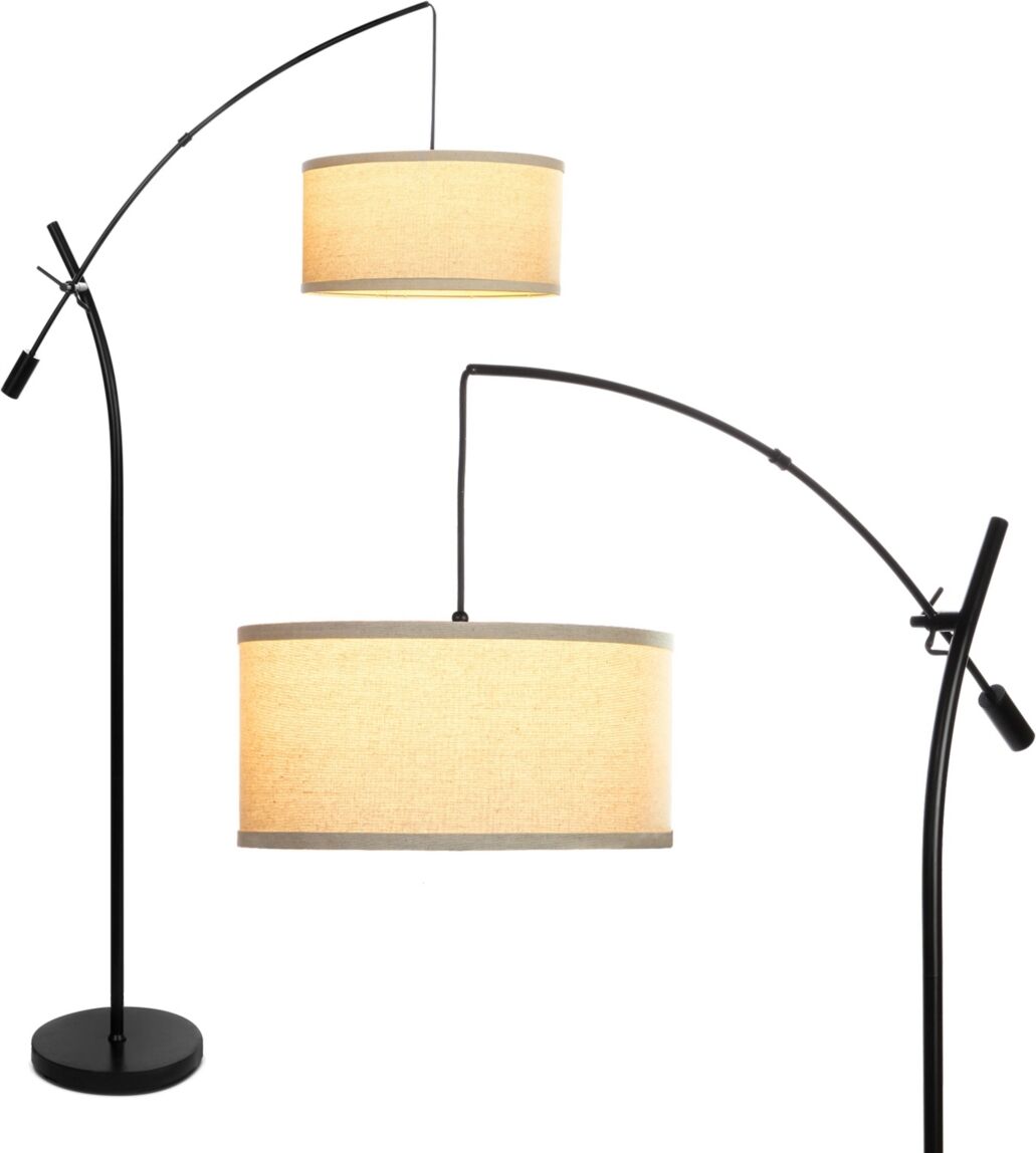 Brightech Grayson Led Contemporary Arc Floor Lamp with Adjustable Arm - Classic Black