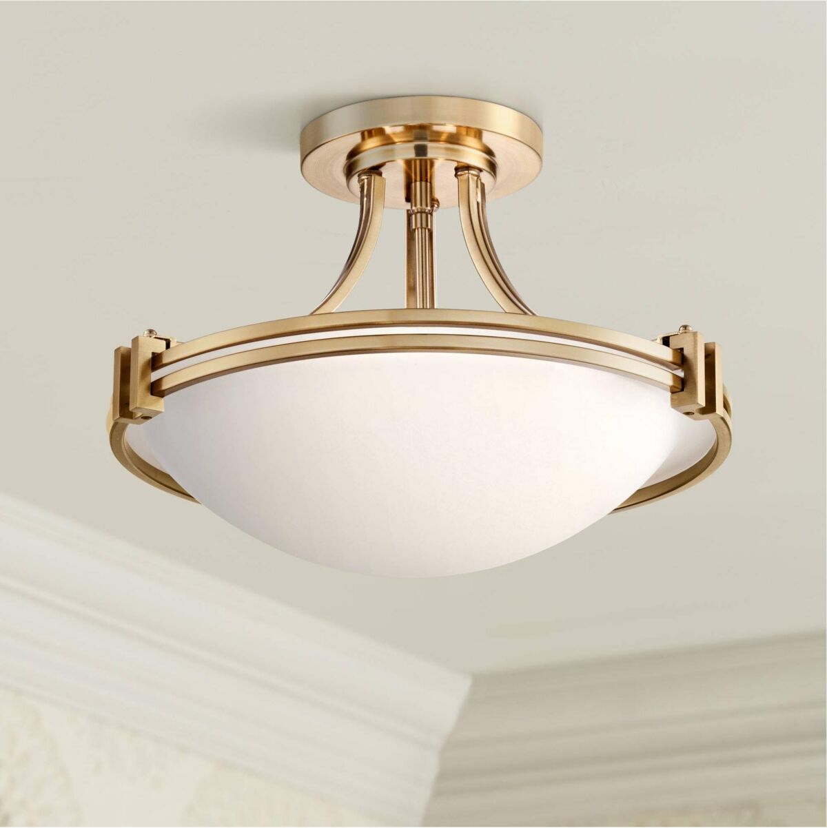 Possini Euro Design Deco Mid Century Modern Close To Ceiling Light Semi Flush Mount Fixture 16