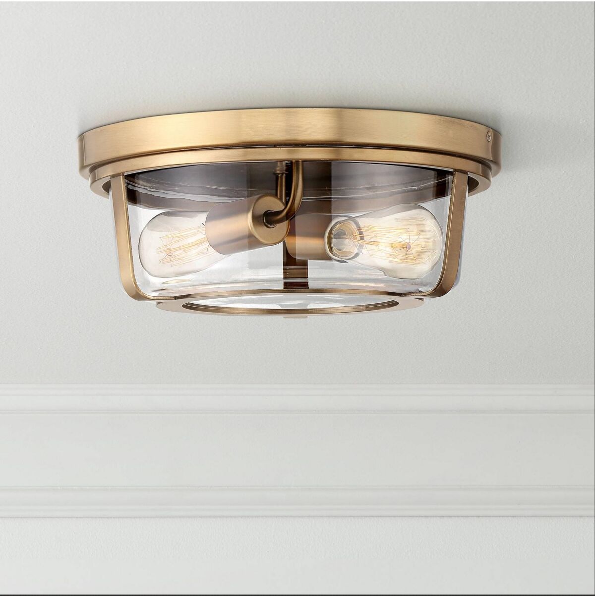 Possini Euro Design Angeline Mid Century Modern Ceiling Light Flush Mount 2-Light Fixture 13