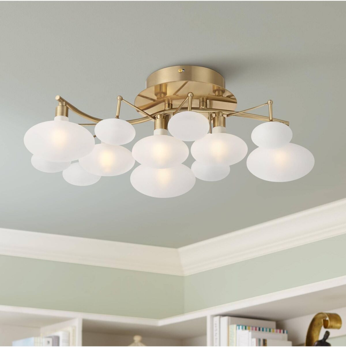 Possini Euro Design Lilypad Modern Ceiling Light Semi Flush Mount Fixture 19 1/4