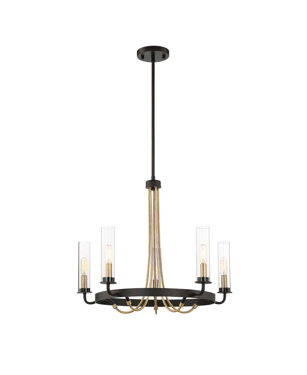 Savoy House Kearney 5-Light Chandelier in Vintage like Black with Warm Brass - Vintage black/warm brass