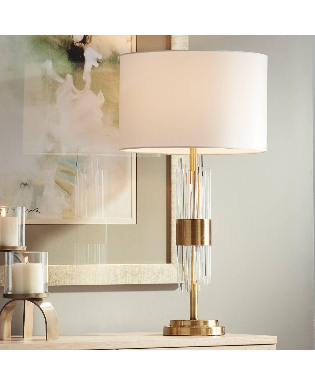 Possini Euro Design Aloise Mid Century Modern Glam Luxury Table Lamp 27.5