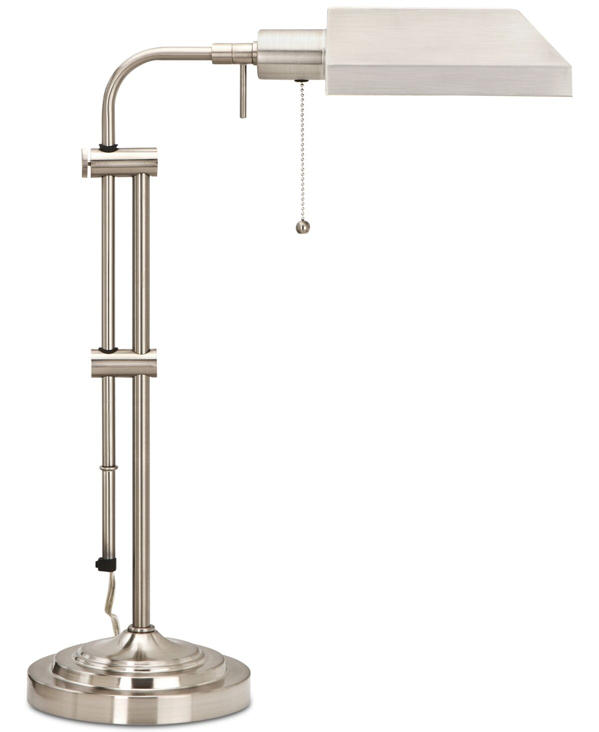 Cal Lighting Pharmacy Table Lamp with Adjustable Pole - Brushed Steel