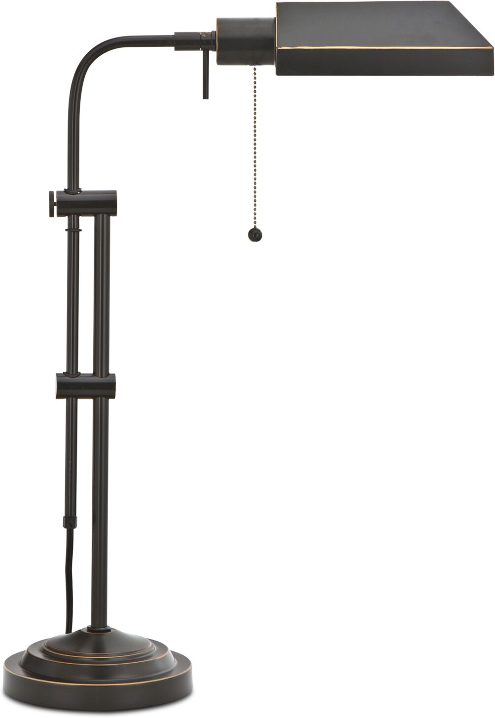 Cal Lighting Pharmacy Table Lamp with Adjustable Pole - Dark Bronze