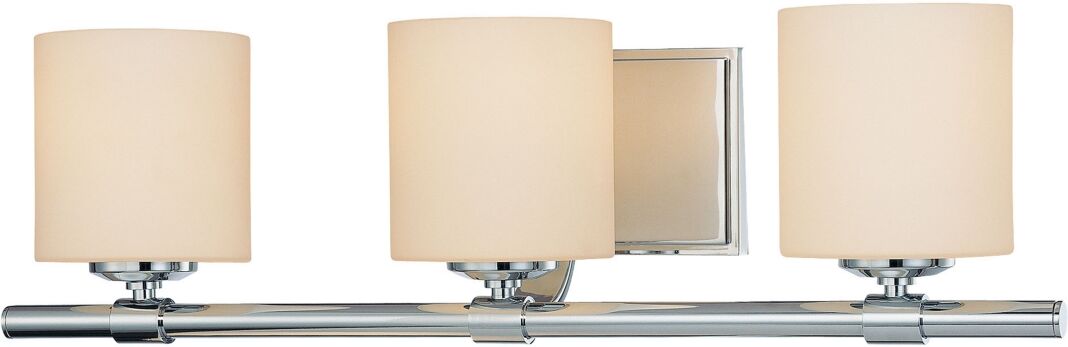 Macy's Slide Triple Lamp With Cylinder White Opal Glass - Chrome Finish - Chrome