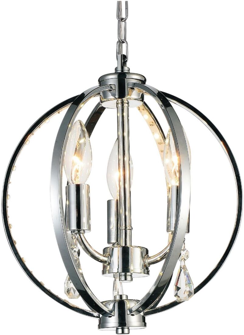 Cwi Lighting Bird Cage 3 Light Mini Pendants - Chrome