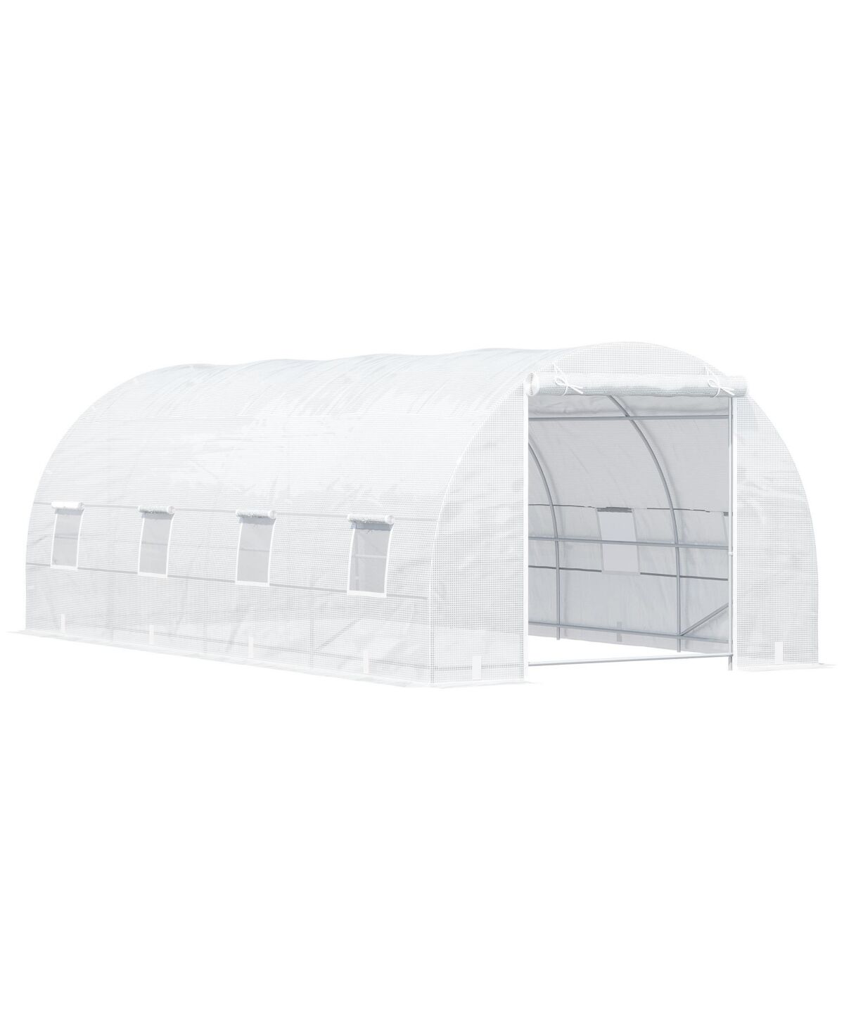Outsunny 20x10x7ft Heavy Duty Walk-in Greenhouse Outdoor Warm House - White