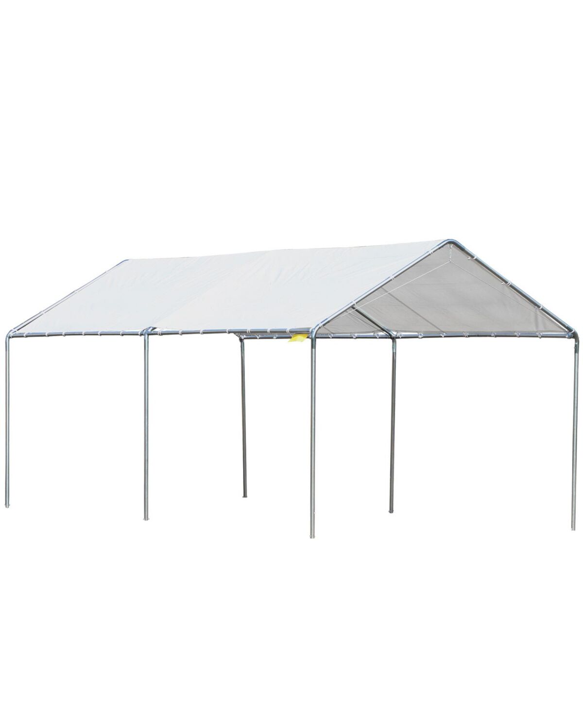 Outsunny 10'x20' Carport Heavy Duty Galvanized Car Canopy with Included Anchor Kit, 3 Reinforced Steel Cables, White - White