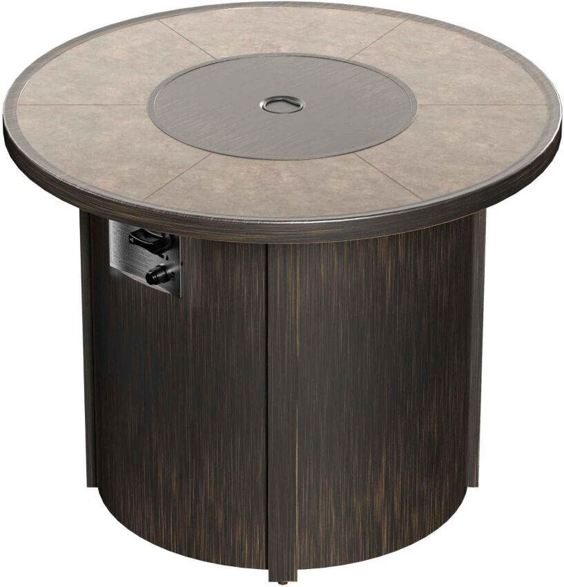 WestinTrends Outdoor Propane Gas Fire Pit Table Round 30,000 Btu - Bronze