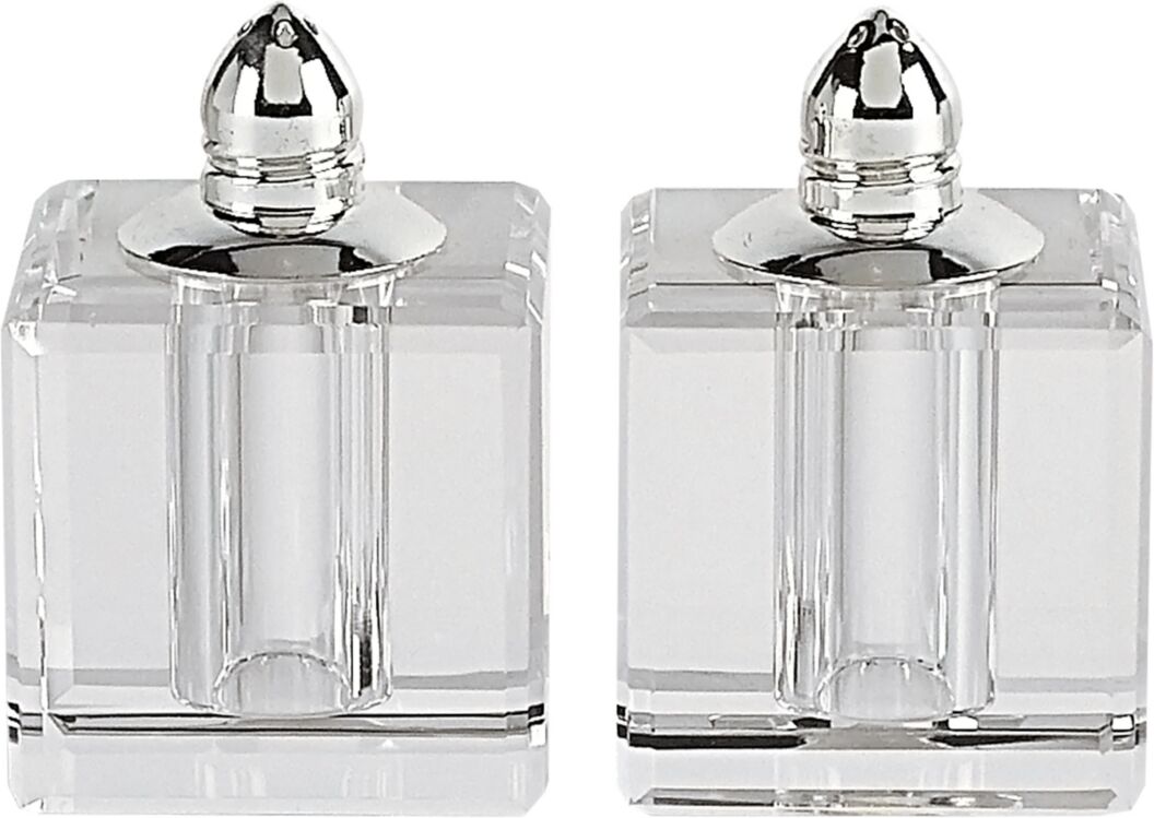 Badash Crystal Vitality Platinum Salt & Pepper Shaker Pair - Silver