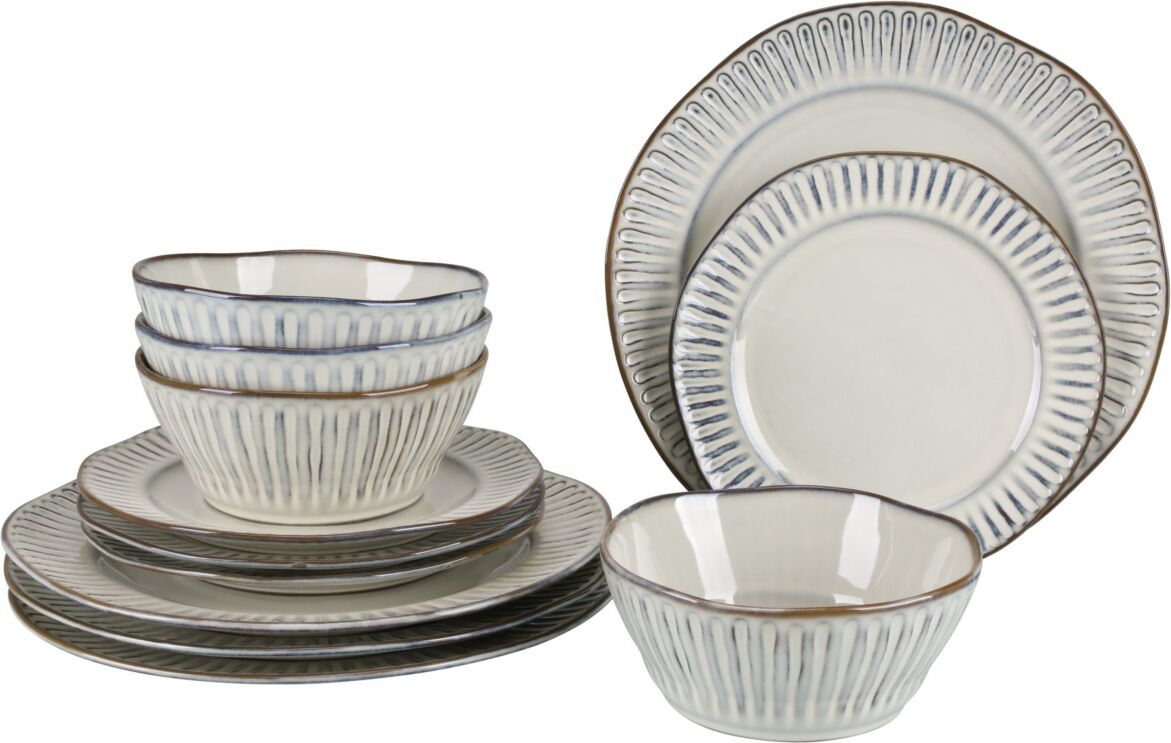 Bia Cordon Bleu Colonnade 12 Piece Dinnerware Set, Service for 4 - Cream