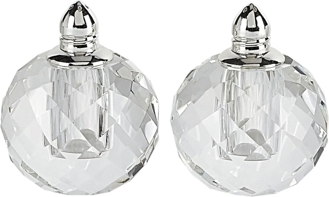 Badash Crystal Zendra Platinum Salt & Pepper Shaker Pair - Silver