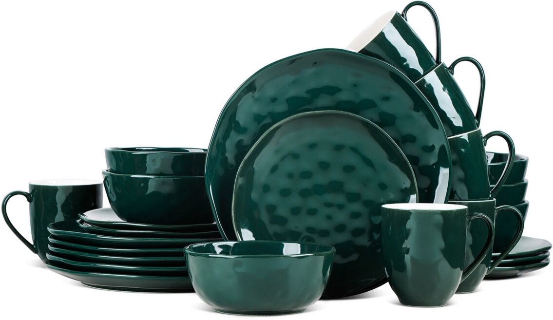 Stone Lain Ivy 24 Piece Dinnerware Set, Service for 6 - Green