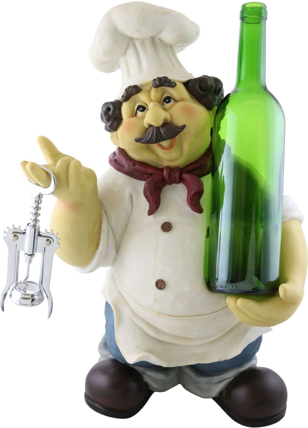 Wine Bodies Chef Bottle Holder with Cork Opener - Multi