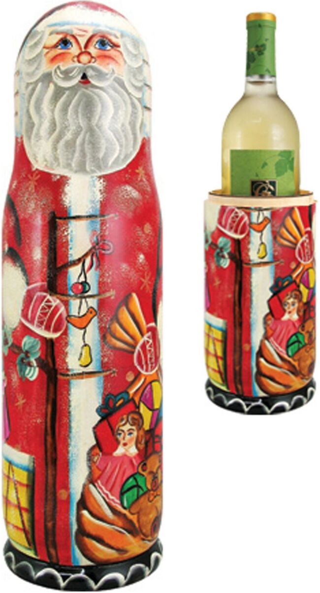 G.DeBrekht Russian Santa Wine Bottle Gift Box - Multi